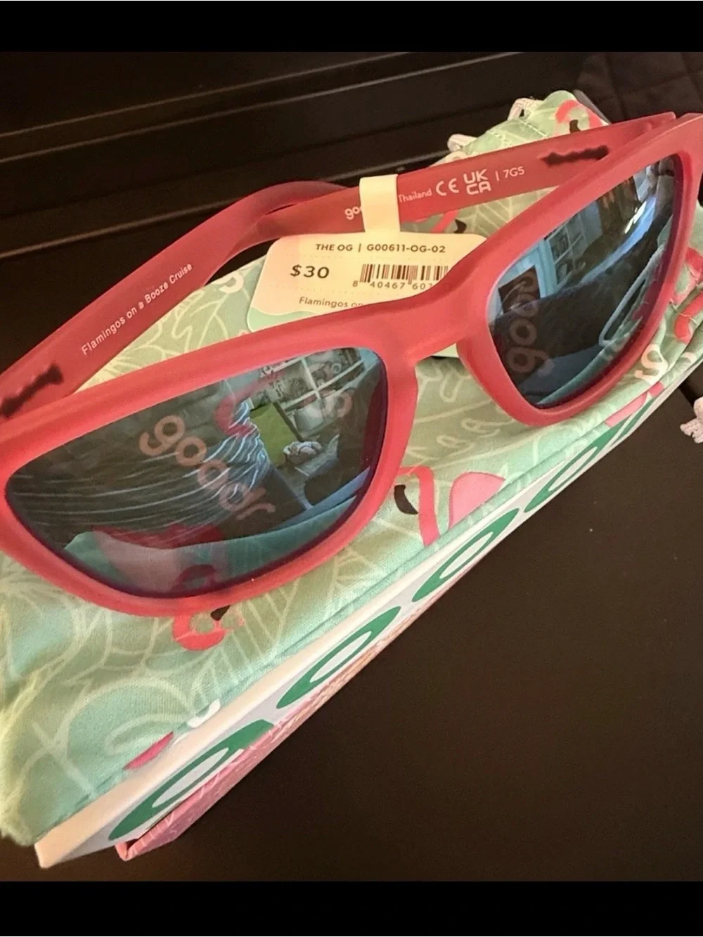 Goodr Pink Mirrored Active Sunglasses - Booze Cruise